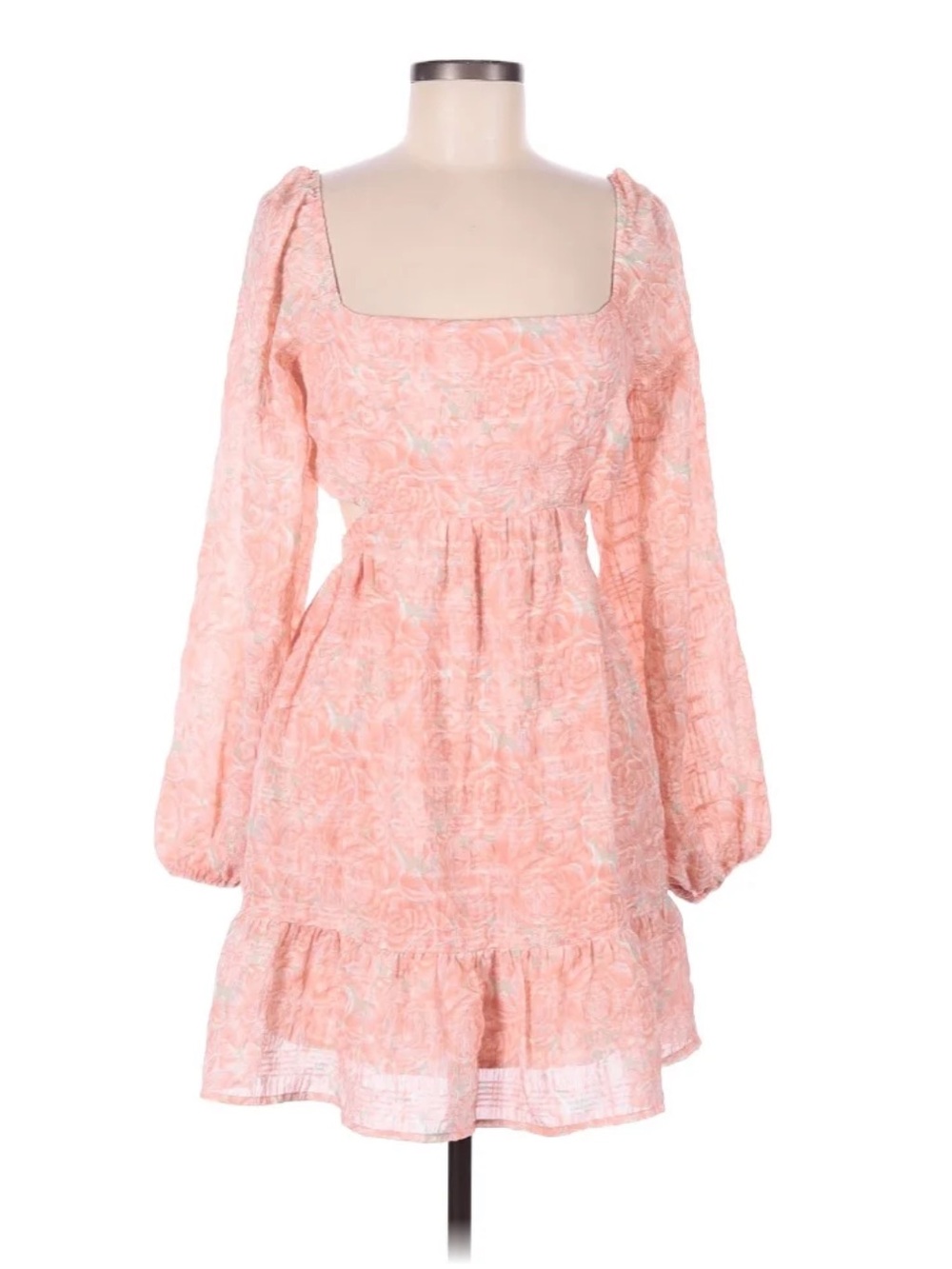 NWOT Lush Square Neck Smocked Dress Sz. M
